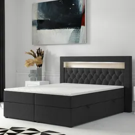 m-punkt Boxspringbett Paris 180 x 200 cm H3 Schwarz