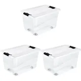 KEEEPER Aufbewahrungsbox Konrad 59,5 x 39,5 x 35 cm 3-tlg. transparent