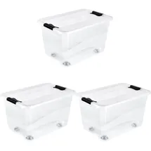 KEEEPER Aufbewahrungsbox Konrad 59,5 x 39,5 x 35 cm 3-tlg. transparent