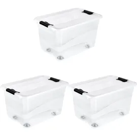 KEEEPER Aufbewahrungsbox Konrad 59,5 x 39,5 x 35 cm 3-tlg. transparent