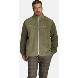 Strickjacke CHARLES COLBY "Outdoor Strickjacke DUKE DEREN", Herren, Gr. XXXL, grün (oliv), Obermaterial: 100% Polyester PES., unifarben, klassisch, normal, Strickjacken