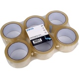 PAVO 8000319 6 Rollen PP Pack-/Klebeband, Low Noise/Leise Abrollend, 66 m, 50 mm, transparent