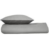 SCHIESSER Bettwäscheset Silva - Renforcé - 2-teilig - 155 x 220 cm - Grau