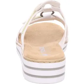 Rieker Pantoletten in Weiß/Gold - Hellgrau,Weiß - 40