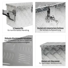 Proregal Alubox Aluminium 25x68x30cm grau abschließbar