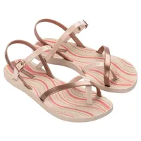 IPANEMA Fashion VIII FEM Flache Sandale, BEIGE/METALLIC PINK, 39
