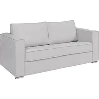 Vente-unique - Schlafsofa mit Matratze 3-Sitzer - Strukturstoff - Hellgrau - Liegefläche 140 cm - Matratze 14 cm - loreto