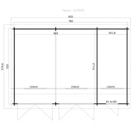 Lasita Maja Lasita Garage Hawaii ohne Tore 780 cm x 520 cm Lichtgrau