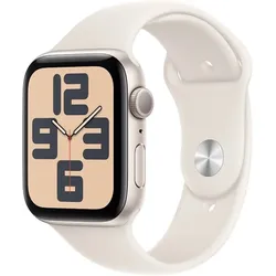 Apple Watch SE (44mm) GPS 2024, Alu mit Sportarm M/L (polarstern/polarst)