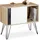 Relaxdays Sideboard Retro 70 x 80 x 40 cm Schwarz/Weiß