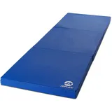 Jeflex - blaue klappbare Weichbodenmatte & Turnmatte 180 x 60 x 6 cm MADE IN GERMANY/faltbare Gymnastikmatte/platzsparende Fitnessmatte & faltbare Yogamatte/dicke Sportmatte für Kinderzimmer