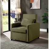 ATLANTIC home collection Relaxsessel »Jerry«, mit Bettfunktion, als Gästebett und inkl. Kissen, grün