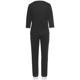 Peanuts Pyjama PEANUTS, Damen, Gr. 32/34, schwarz, Single Jersey, Obermaterial: 100% Baumwolle, bedruckt, bequem knöchellang, Rundhals, kontrastfarben, Homewear-Sets Pyjama, mit Snoopy Druckmotiv