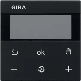 Gira S3000 Raumtemperaturregler Display System 55 schwarz