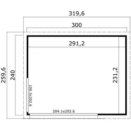 Lasita Maja Gartenhaus Austin 1 3 x 2,4 m Natur