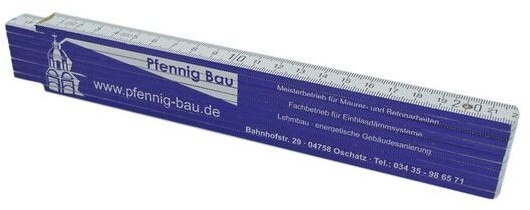 Pfennig Bau Zollstock Gliedermaßstab - 2 m Meterstab