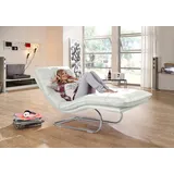 W.Schillig Relaxliege daily dreams Leder 75 x 91 x 170 cm Weiß mit Kissen
