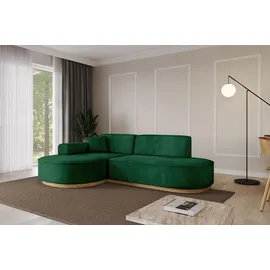 altdecor Ecksofa Ottomane Links MARI-L1-v2 - 243x171x83 cm Dunkelgrün Velours