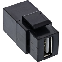 InLine USB 2.0 Keystone Snap-In Einsatz, USB-A gewinkelt, schwarz