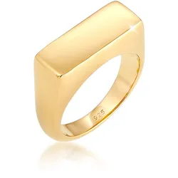 Siegelring ELLI "Siegelring Glanz Schlicht Trend 925 Silber" Gr. 52, gold, Fingerringe, Damen, 52mm, Silber 925 (Sterlingsilber), 6mm