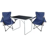 Mojawo 3-tlg Camping Set Campingtisch 2 Campingstuhl Klappstuhl Blau - Blau