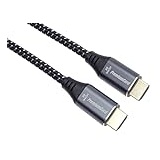PremiumCord 8K Ultra High Speed ​​HDMI 2.1 Kabel M/M 48Gbps mit Ethernet, Videoauflösung 8K@60Hz, Deep Color, 3D, EDID, ARC, HDR, 3X geschirmt, Textilkabel Geflecht, Vergoldet, Länge 3 m