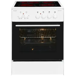 Exquisit ECM 6-4 BZ Elektro-Standherd |  Ober-/Unterhitze | Grill | Multifunktion | Backofen-Volumen: 61 l | EEK:  A | Weiß