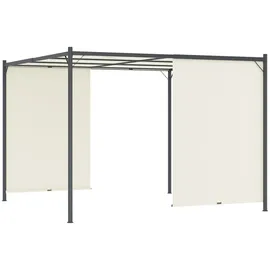 vidaXL Pergola 3 x 3 m inkl. 1 Seitenteil Cremeweiß