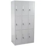 MCW Schliessfach, Grau, Metall, 90x180x50 cm, Garderobe, Garderobenschränke, Garderobenschränke