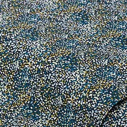 Baumwollstoff "Pünktchen", blau/ocker