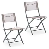 Relaxdays Gartenstuhl 47 x 60 x 85 cm braun/grau 2 St.