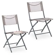 Relaxdays Gartenstuhl 47 x 60 x 85 cm braun/grau 2 St.