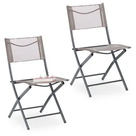 Relaxdays Gartenstuhl 47 x 60 x 85 cm braun/grau 2 St.