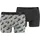 Puma Logo All-Over-Print Boxershorts dark grey melange/black M 2er Pack