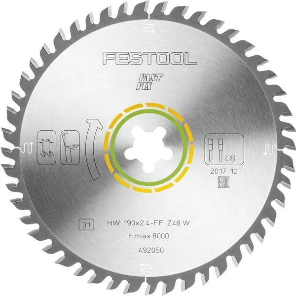 FESTOOL Feinzahn-Sägeblatt 190x2,4 mm FastFix Aufnahme Z48 WZ