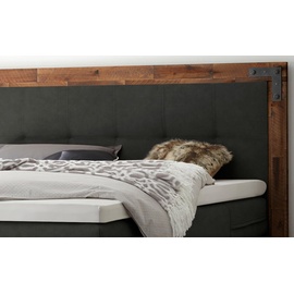 Hasena Boxspringbett 140-180 cm braun / Dunkelgrau, Liegefläche:140 x 200 cm, Topper:Superio-Topper