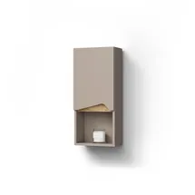 livinity Livinity® Badschrank, Greige, Greige, Holzwerkstoff, 1 Fächer, Rechteckig, 30x67x17 cm mit Tür und offenem Fach