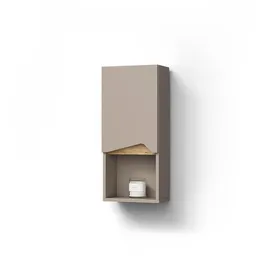 livinity Livinity® Badschrank, Greige, Greige, Holzwerkstoff, 1 Fächer, Rechteckig, 30x67x17 cm mit Tür und offenem Fach