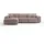 KAWOLA Sofa RANI Ecksofa Cord rosa Recamiere links