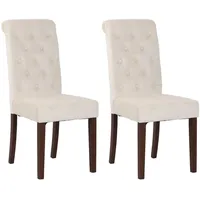 deluke Esszimmerstuhl WALES Samt creme 2er Set