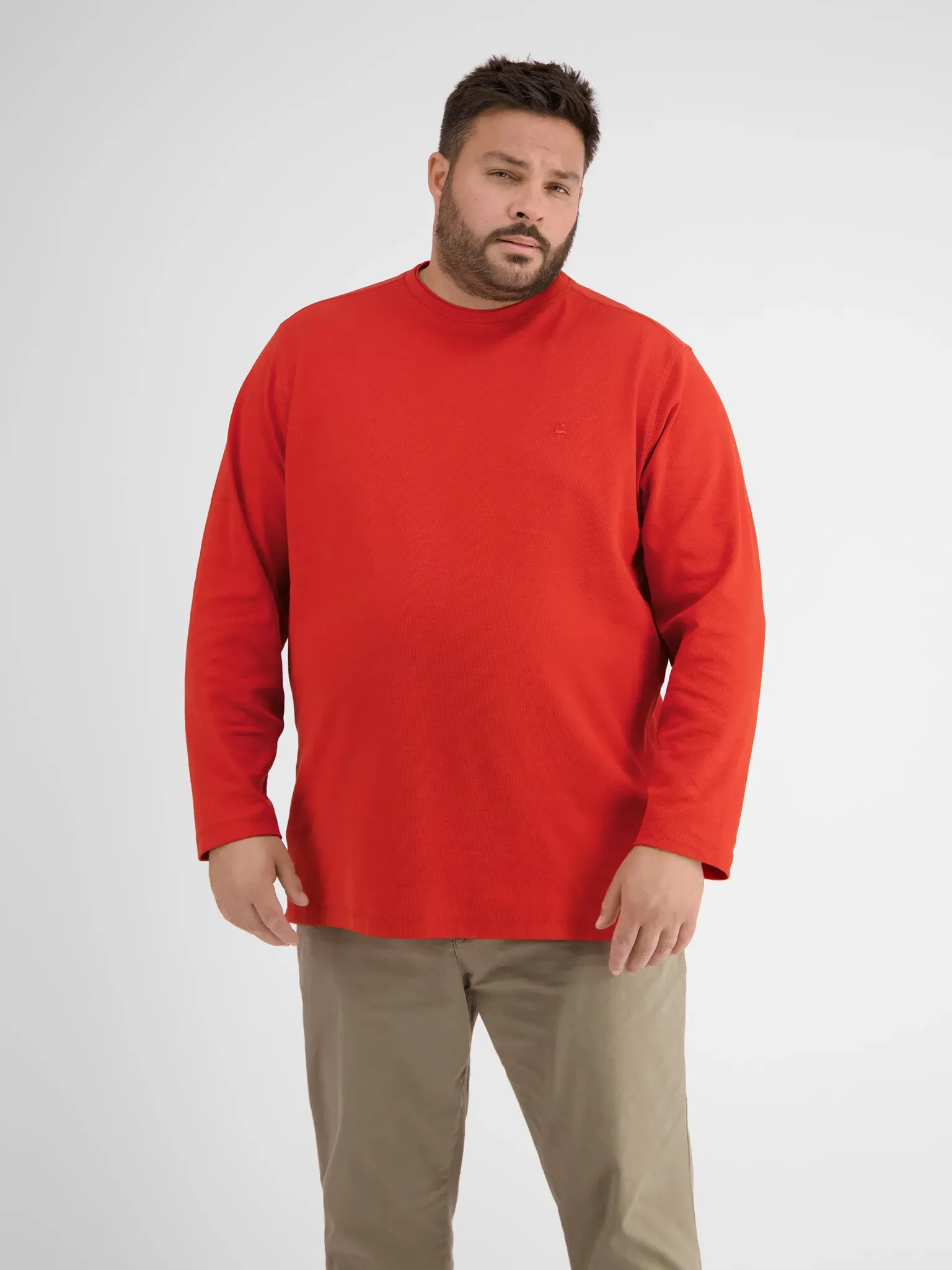 Longsleeve. Structure - Lava Red - 5XL
