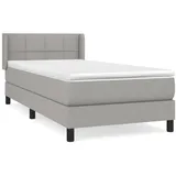 vidaXL Boxspringbett mit Matratze Hellgrau 90x200 cm Stoff