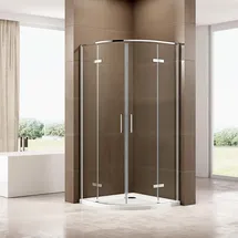 Bernstein Ex406a Viertelkreis-Duschkabine mit Drehtür 80 x 80 cm Silber Sicherheitsglas