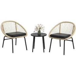 Outsunny Gartenmöbel-Set mit Schalensitzen und Polsterung gelb 70L x 63B x 73H cm