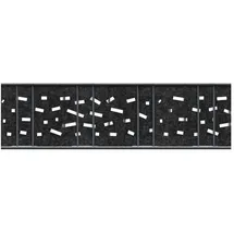 zaunzu Sichtschutzstreifen Design Vlies Criss Cross für Doppelstabmatten Schwarzgrau 2,6m