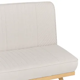Beliani Schlafsofa Stoff 2-Sitzer Beige