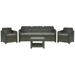 Positano Polymer Sofagarnitur (Greenpol), 5 Sitze. Farbe Anthrazit