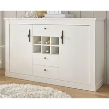 furn.design Sideboard "Fiastra" weiß Pinie Landhaus Kommode 166 cm mit Soft-Close - Weiß