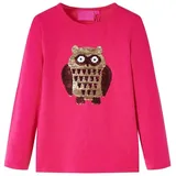 vidaXL - Kinder-Langarmshirt mit Eulen-aufdruck Knallrosa 104 46869