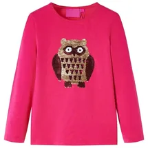 vidaXL - Kinder-Langarmshirt mit Eulen-aufdruck Knallrosa 104 46869